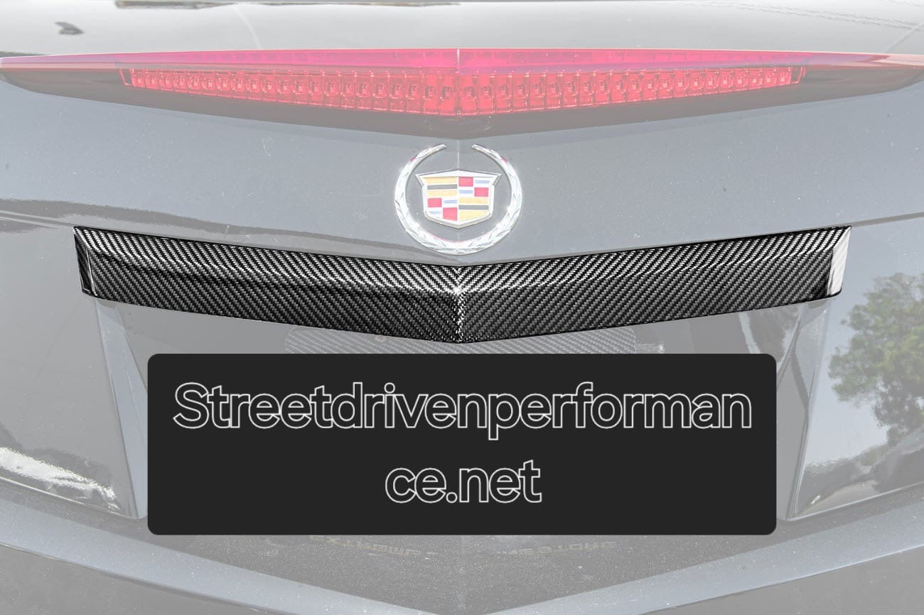 2009-15 CADILLAC CTS-V V2 COUPE | CARBON FIBER REAR TRUNK DECKLID APPLIQUÉ INSERT-FOR MODELS EQUIPPED WITH SINGLE LENS CAMERA